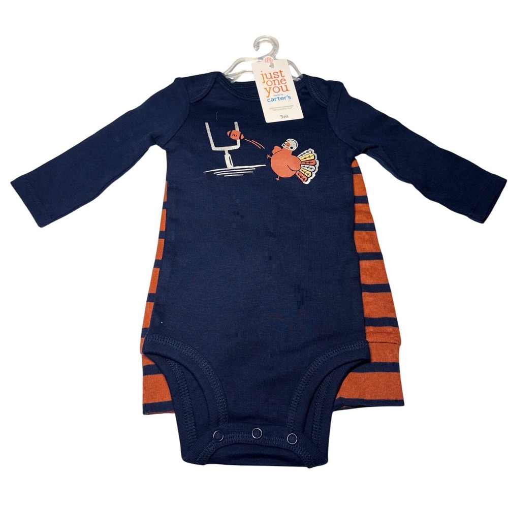 Just One You Carters NWT Baby Thanksgiving Turkey Football Bodysuit Pants Set 3M